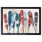 12" x 18" Pattern Paddles Framed Wall Art, Contemporary Coastal Home Décor, Plexiglass Facing and Hanging Hardware Included